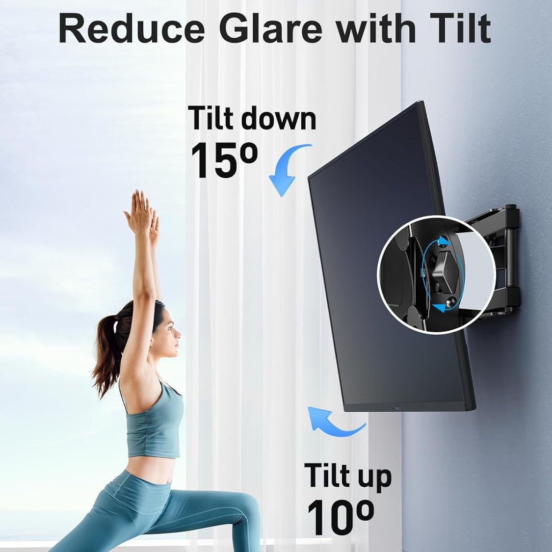 Holds Up to 40Kg Digital Display, TV Mounting Bracket, TV Display Wall Mount TV Bracket, Rotatable Tilting TV Bracket, Suitable for 66.04-152.4 cm Flat And Curved TV Or Monitor, Up to VESA 400X400 Mm