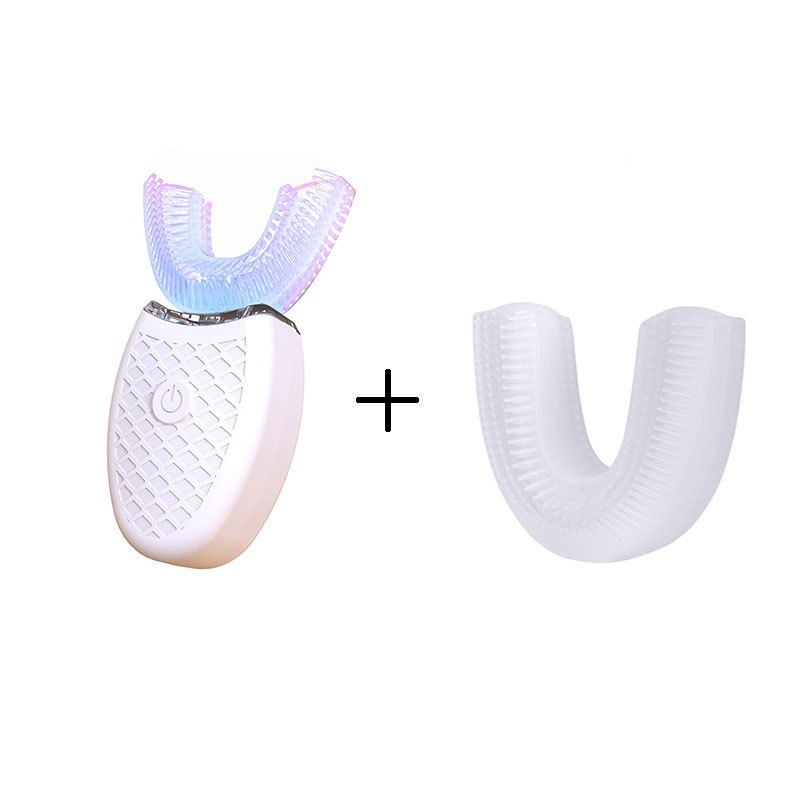 Electric Soundwave technology U-Shaped Toothbrush with LED Light - 360° Mouth Cleansing, 3 Whitening Modes, Rechargeable & Washable for Travel and Home Use, EAFC