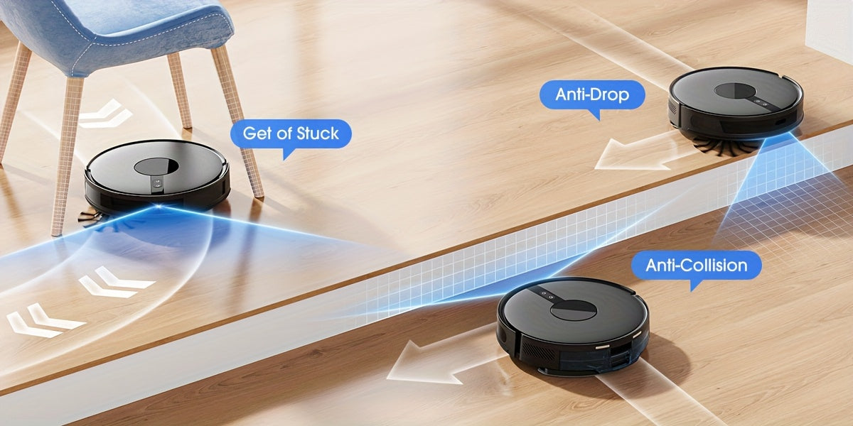 Lubluelu B40 Robot Vacuum Cleaner, 3 In 1 Robot Vacuum Cleaner And Mop, 6500Pa, 62db Low Noise, 9.98 cm Ultra-Slim Body, 5 Floors Mapping, Diversified Cleaning, Robot Vacuum Cleaner For Pet Hair, Carpet, Hard Floor, Christmas