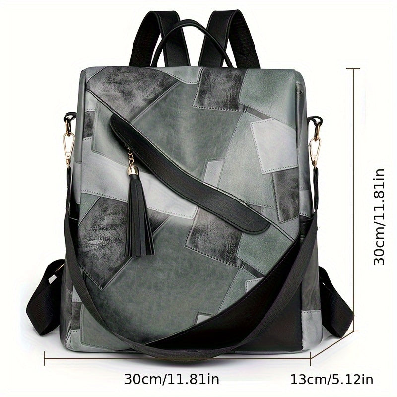 Women's Large Capacity Backpack - Anti-Theft Backpack with Zipper Closure, Adjustable Shoulder & Strap, Tassel Accent - for Travel, Work,, Everyday Commute - Secure Laptop compartment - Black Backpack for Women, Backpack for