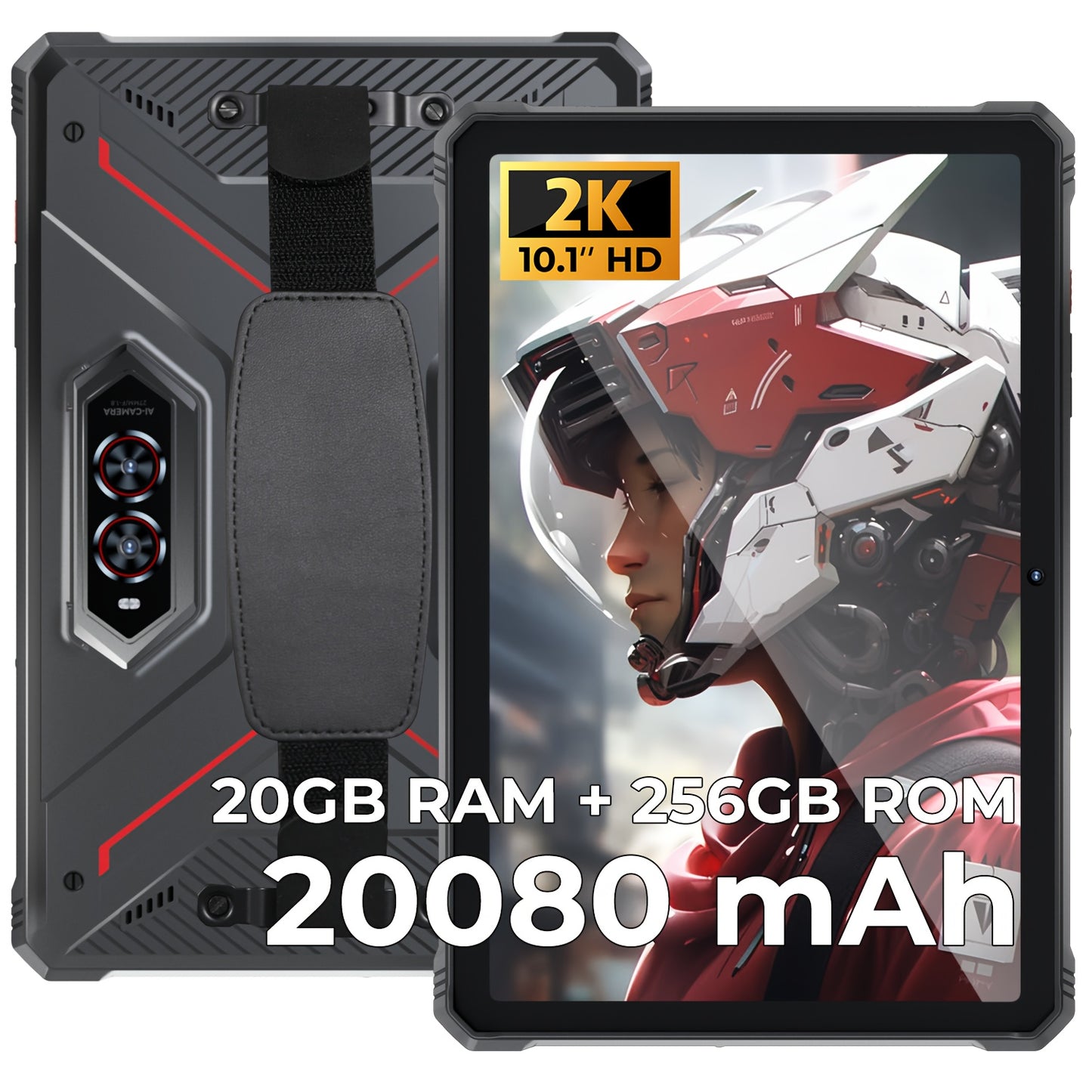 HOTWAV R9 Pro 11inch 2K FHD+Display Tablet, Android 14, 20080mAh 20GB (6GB+14GB Expandable)+256GB (2TB TF) Outdoor Tablet, 64MP Rear Main Camera, 16MP Front Camera, Octa-core/Dual SIM 4G, IP6X & IPX8 High Quality Tablet, Dual