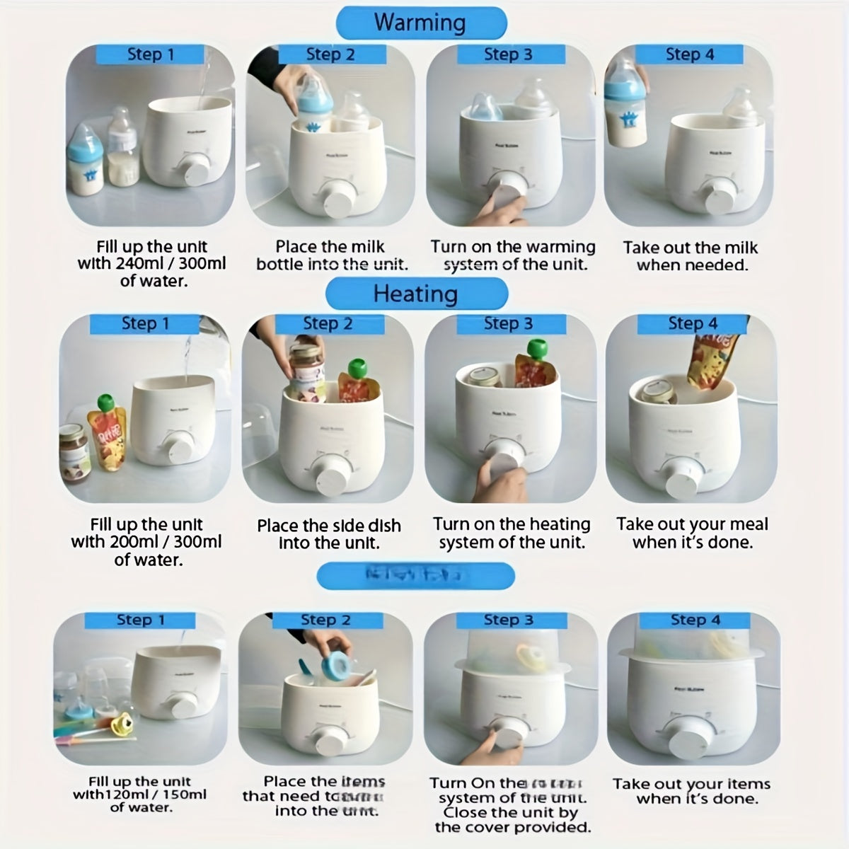 1pc RealBubee Double Bottle Warmer, Liquid Constant Temperature Sterilizer, European Standard Plug, 220-240V Power Supply, Plastic Material, No Battery Required