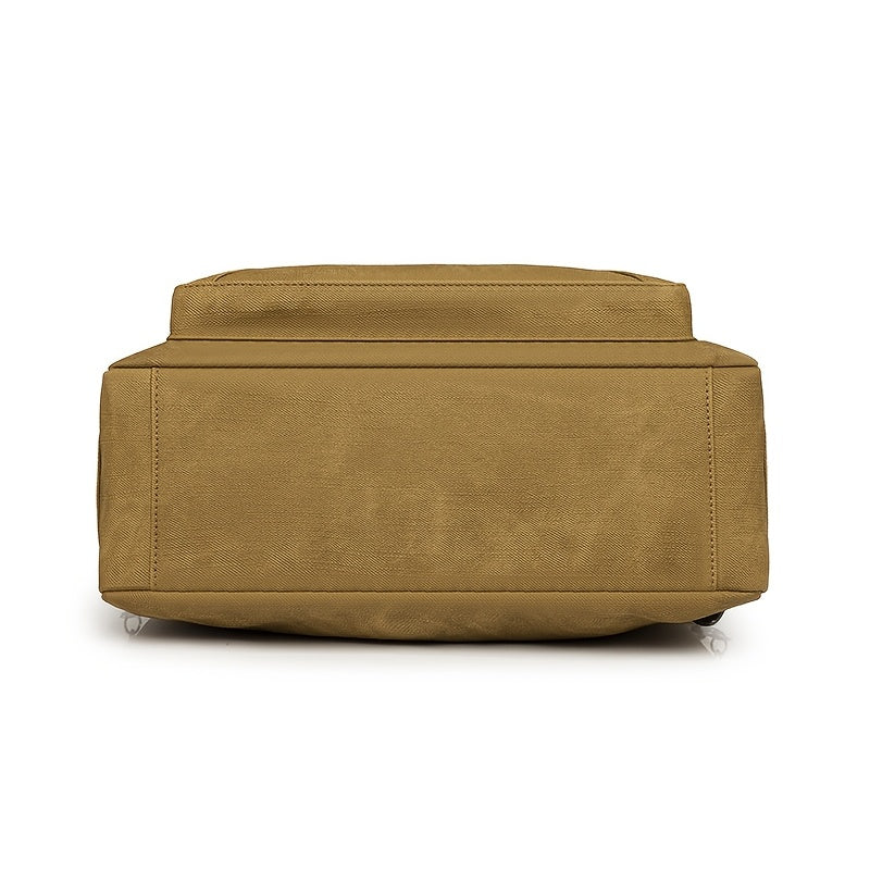 Women'S Retro Bohemian Crossbody Bag with Adjustable Strap - Solid Color Olive Green Tote Handbag, Large Capacity for Everyday Use, Golden-Tone Hardware & Zipper Closure, Purse Crossbody