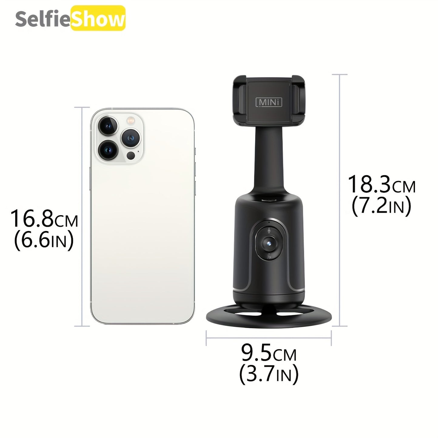 Compact 360° Auto Face Tracking Tripod & Selfie Stick - USB Rechargeable, Fast & Accurate for Vlogging, Live Streaming | Portable Smartphone Holder with Powerful Motor, Rotation, and App Control