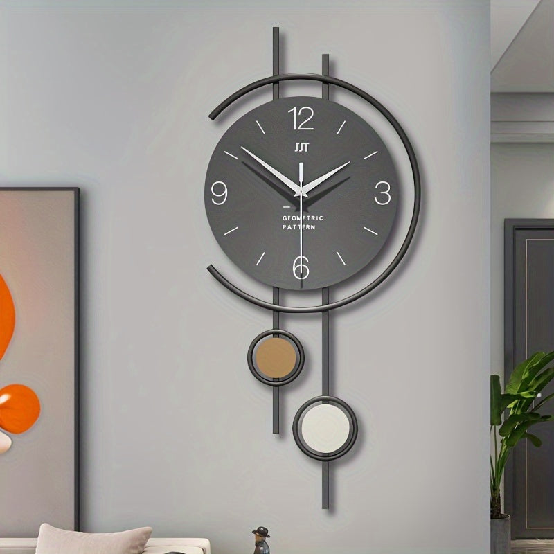 TOHOOYO Modern Minimalist Wall Clock - Silent Non-Ticking, Large Easy-to-Read Numbers, Battery-Powered (AA Not Included) - Elegant Home Decor for Living Room, Dining Room, Office - Contemporary Scandinavian Decor - Durable Ir