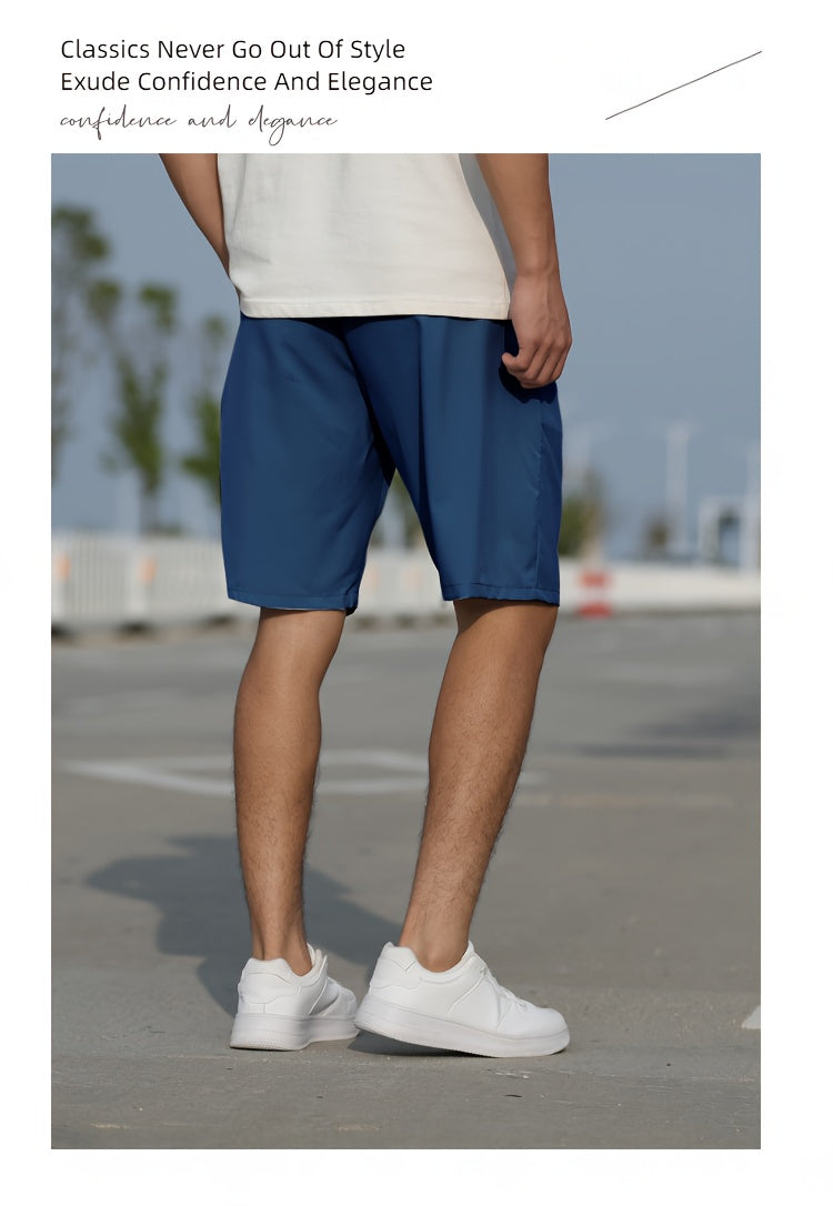 Casual Slightly Stretch Graphic Drawstring Shorts, Men's Clothes For Summer