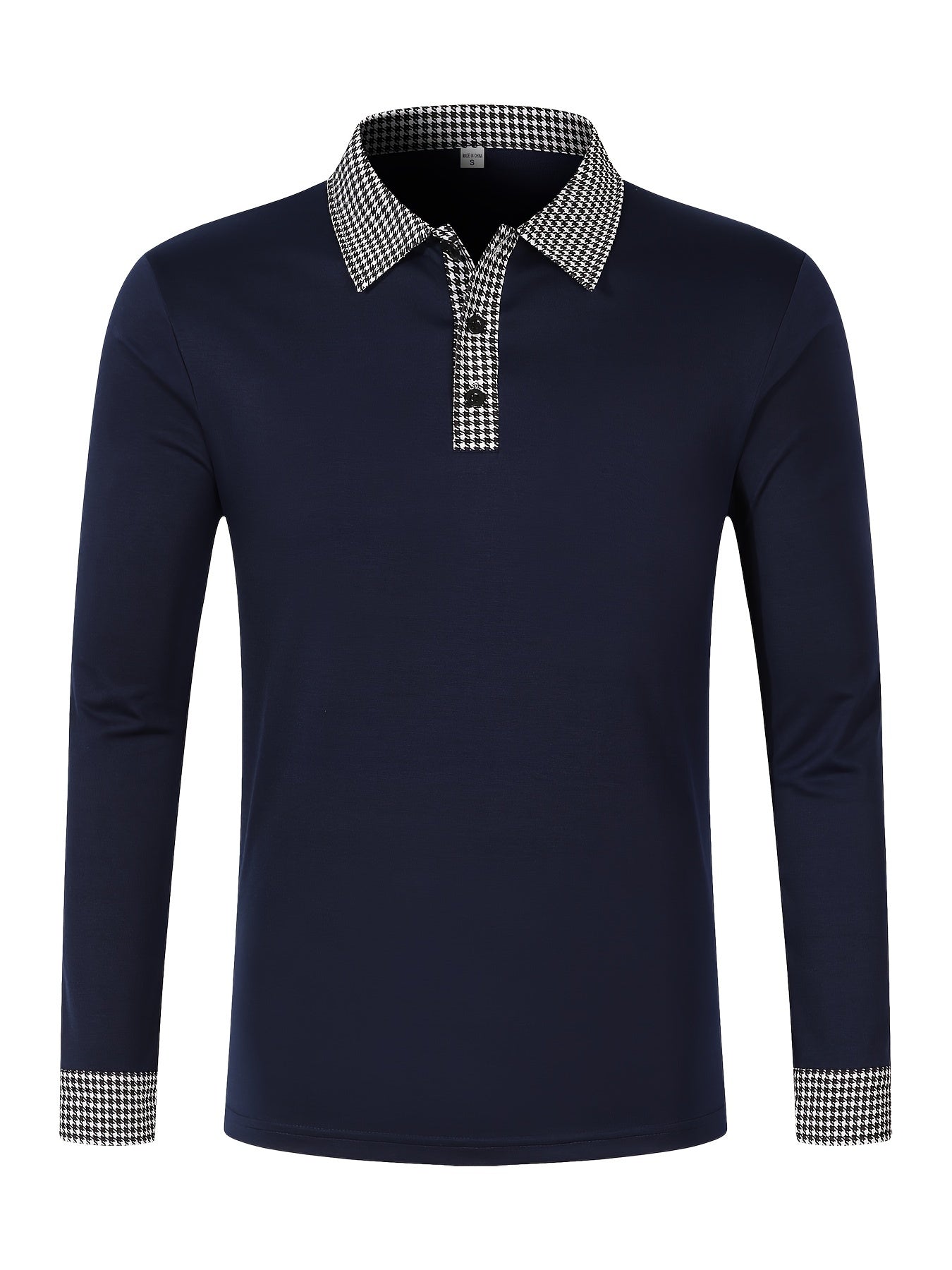 Men's Casual V-Neck Long Sleeve Rugby Shirt For Spring Autumn, Men's Clothing
