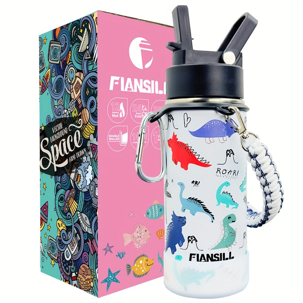 12oz Stainless Steel Vacuum Insulated Water Bottle with Flansill, Leak-Proof, BPA-Free, Portable, Ideal for Students, Daily Hydration Gift for Son and Daughter, Independence Day, Thanksgiving, New Year, Labor Day, Kids