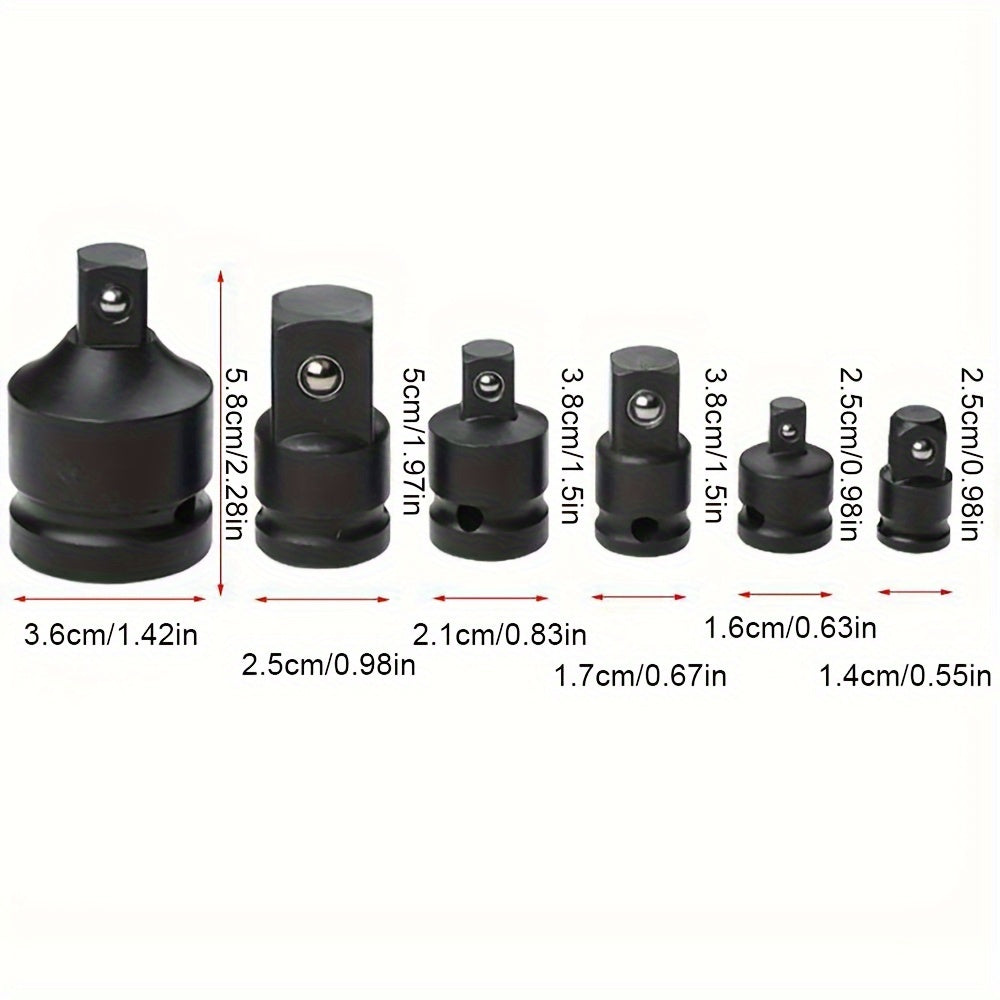 Jogo de chaves de caixa Allsome com 6 peças, incluindo roquete e quebra-cabos - Aço cromado-vanádio durável, inclui caixa de ferramentas - Perfeito para reparações automóveis e construção.