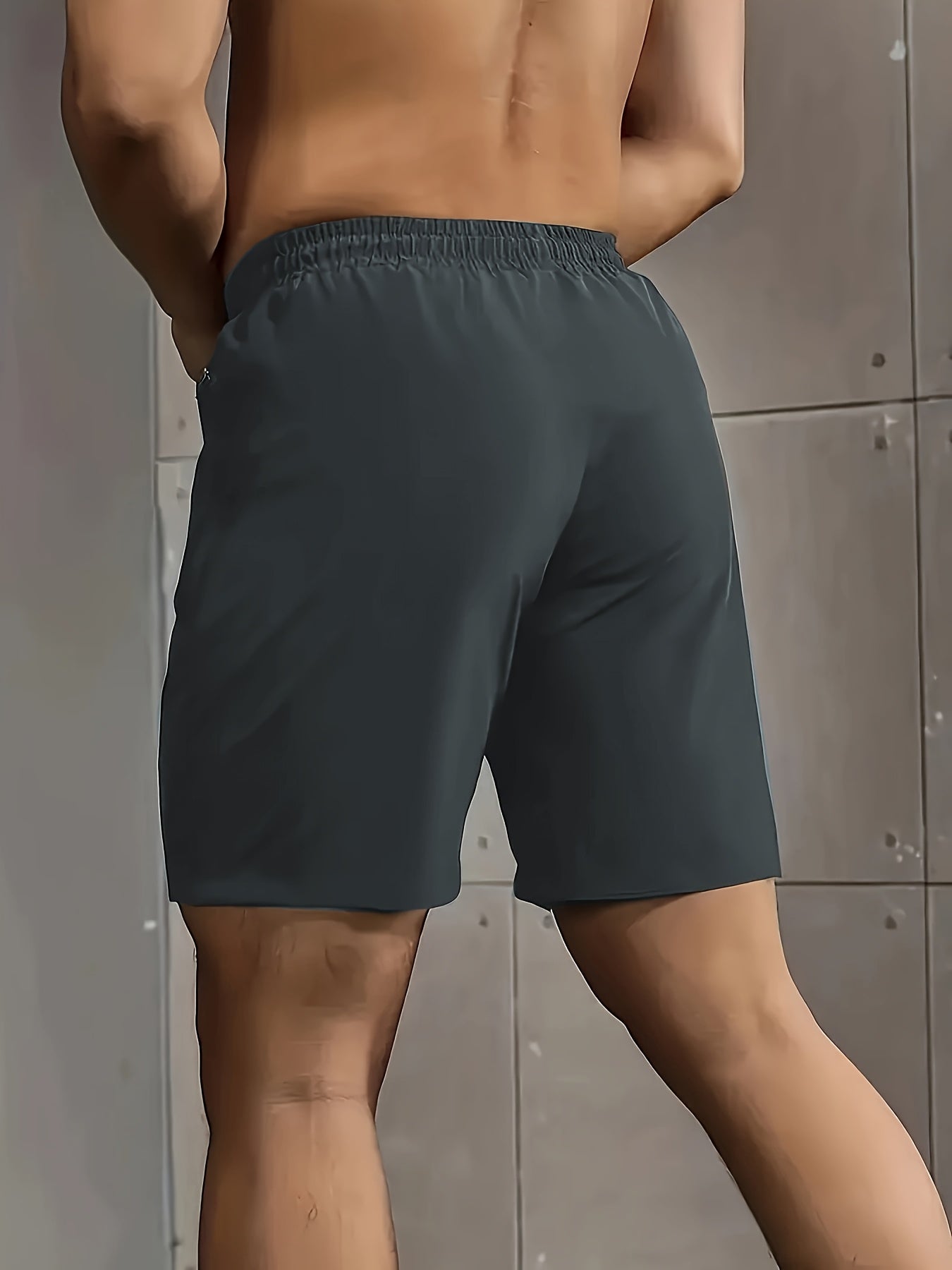 Men'S Summer Casual Shorts, New Fashion Loose Fit Sports Running Fitness 5/4 Pants, Polyester, Zipper, Print Pattern, Slight Stretch Fabric, 120g/m², Woven, with for Men