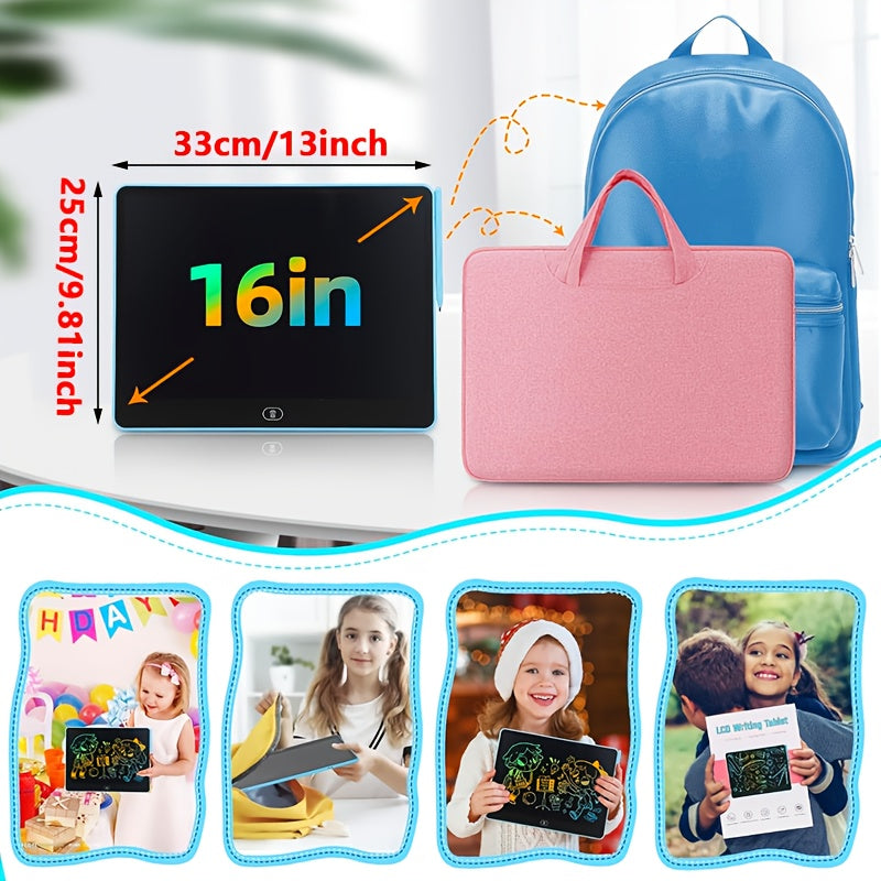 16inch LCD Writing Tablet for Kids Adults,Colorful Drawing Pad Doodle Board School Supplies Christmas Gifts Toys for Girls Boys Old Girl Boy Birthday Gift