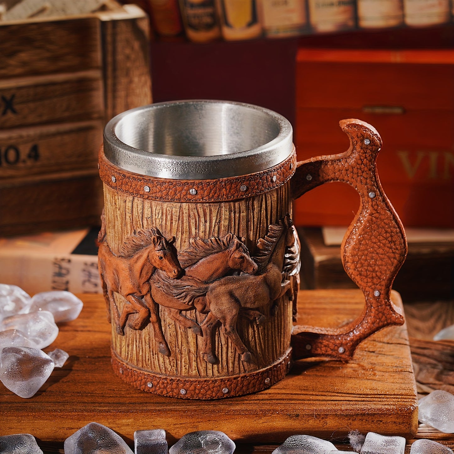 Vintage Horse-Themed Stainless Steel Mug: Perfect for Christmas, Easter, Hanukkah, Thanksgiving, and St. Patrick's Day Celebrations