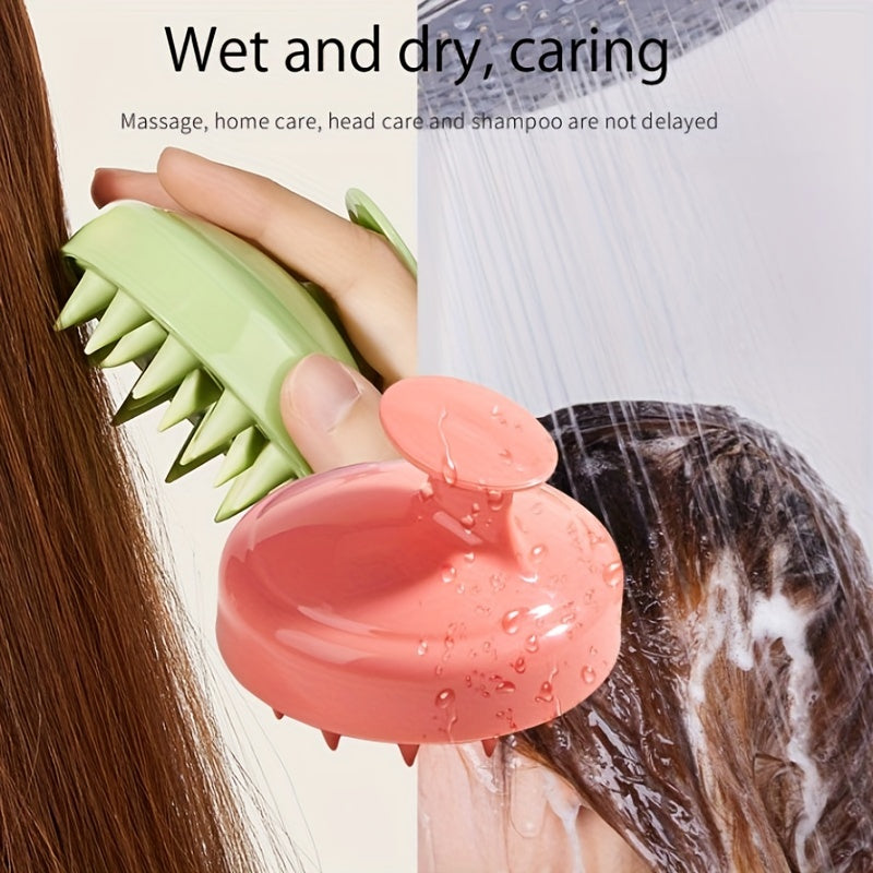 Soft Silicone Scalp Massage Brush For Wet And Dry Use - Shampoo Brush - Gentle Cleaning Hair And Scalp