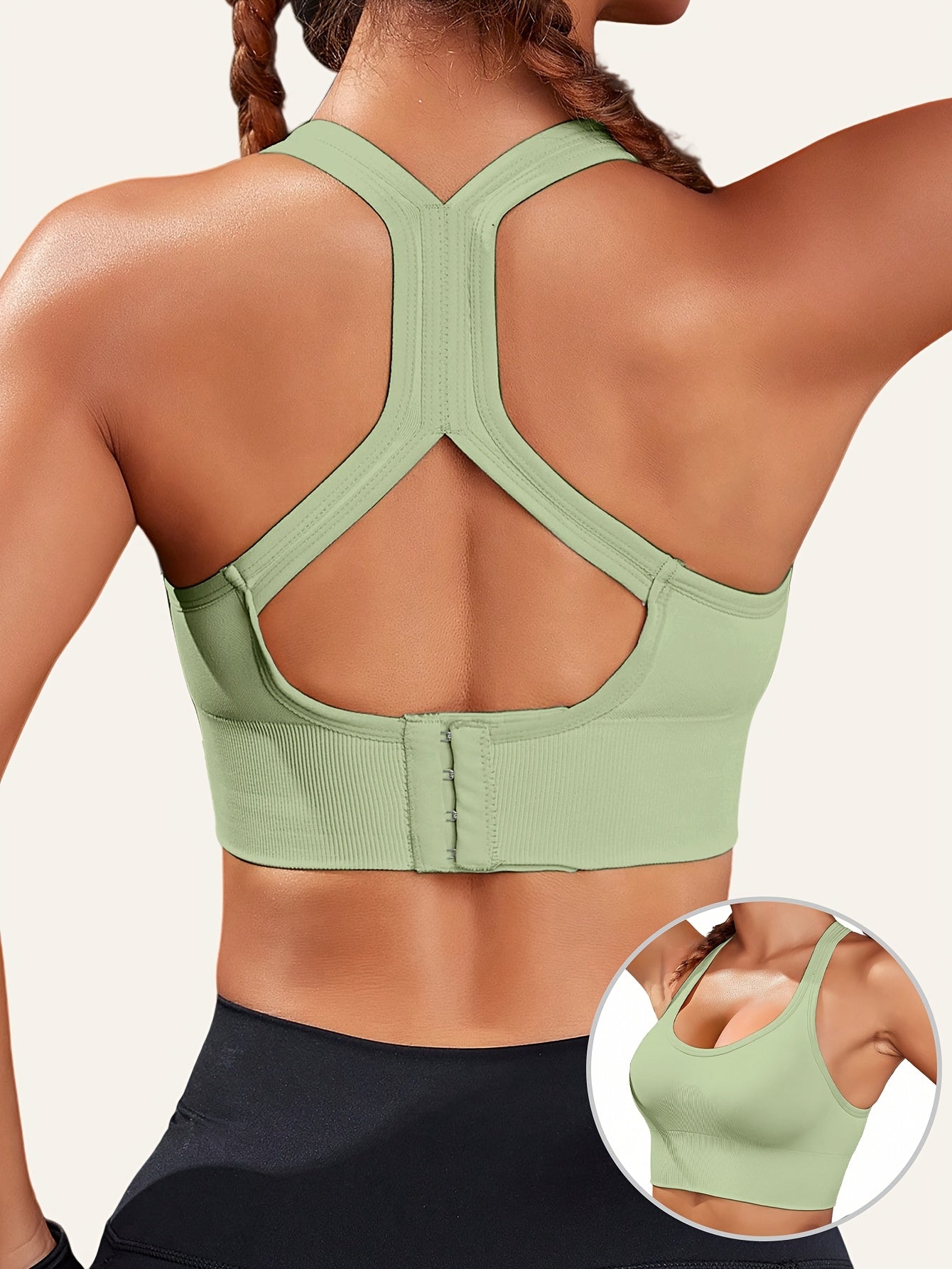 Women'S Light Blue Sports Bra with Removable Pads - Breathable, Non-Slip Design for Gym, Yoga, Running - Backless, Strapless Top with Adjustable Straps, Yoga Apparel | Adjustable Strap Design | Comfortable Fit