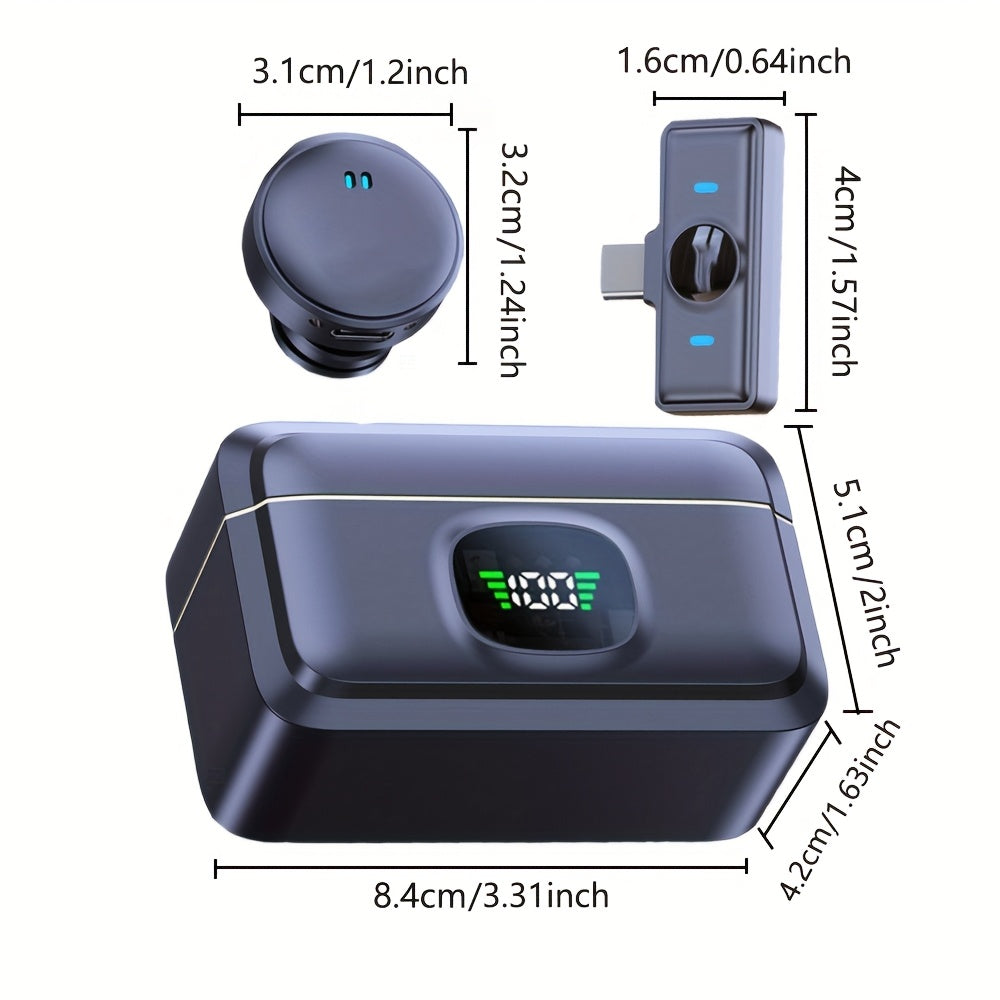Microfone Profissional Sem Fios HITOZON com LED e Estojo