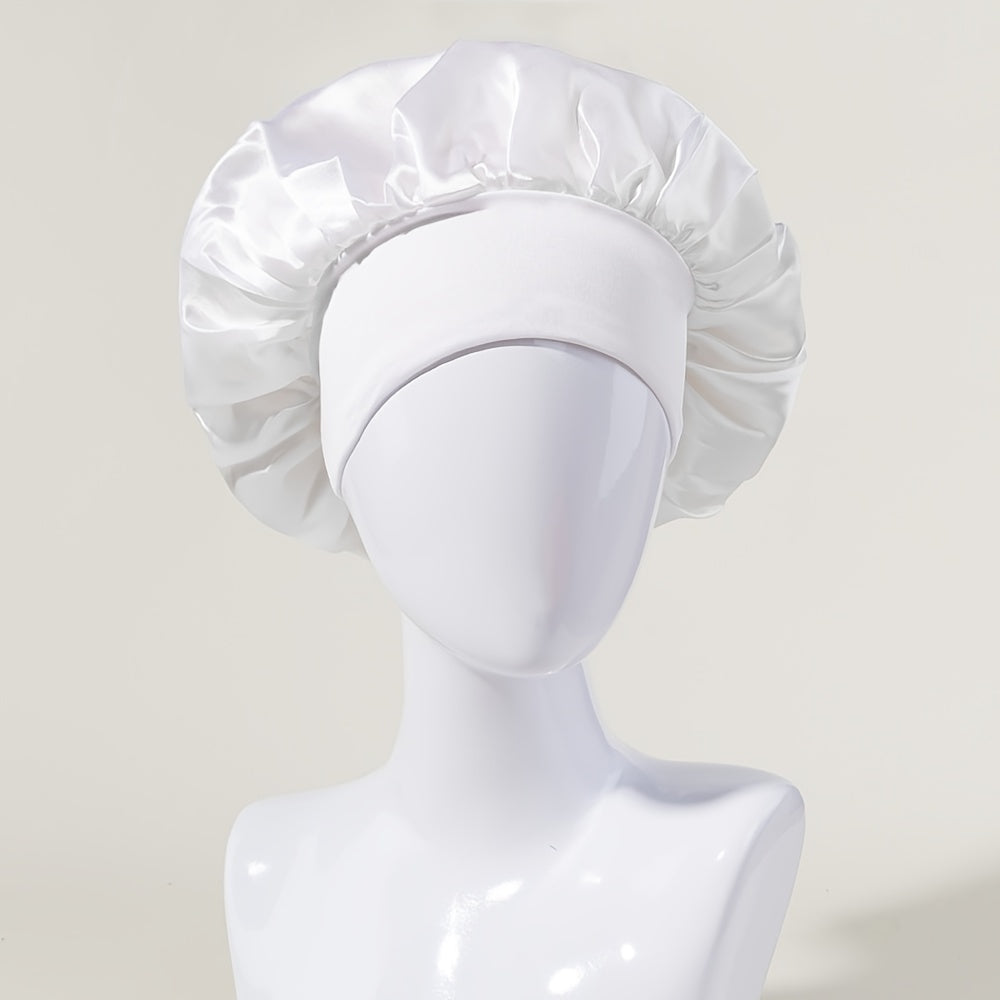Sleep Bonnet, Soft Silk Bonnet With Elastic Band For Curly Hair, Satin Bonnet For Women Sleep Hair Care, Breathable Silk, Seven Colors Available 1piece Luxury Shower Cap For Women