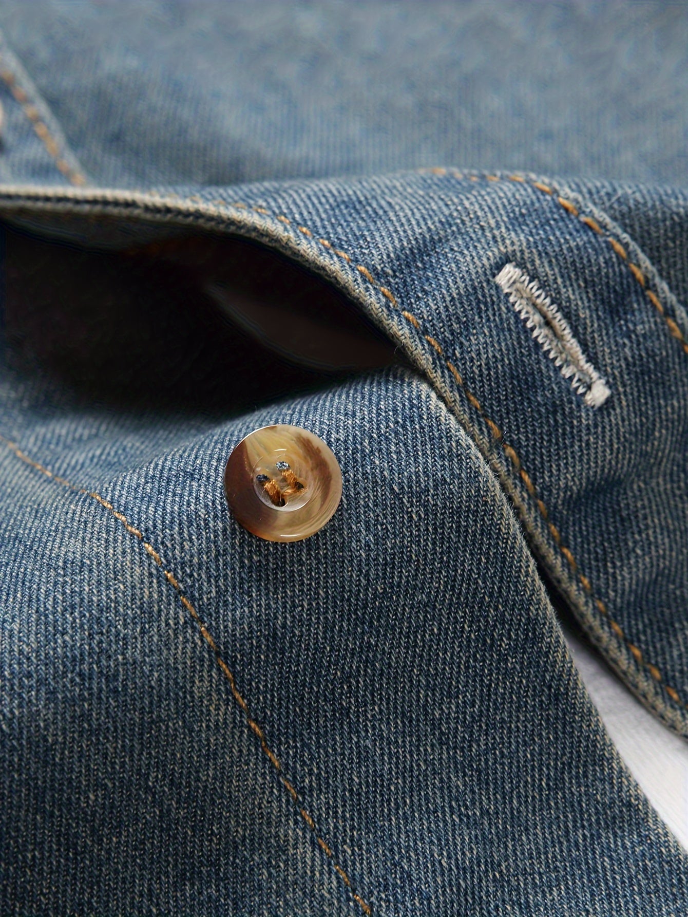 Men's Trendy Ripped Design Casual Button Up Long Sleeve Denim Shirt, Men's Clothes For Spring Summer Autumn, Tops For Men