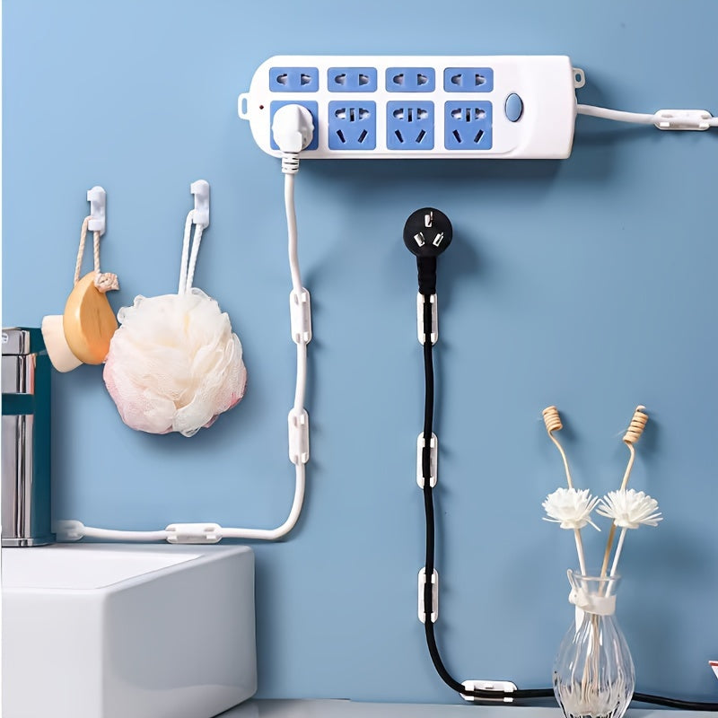 11-Piece Set of Adhesive Socket Supports and Cable Organizers - Home Decor