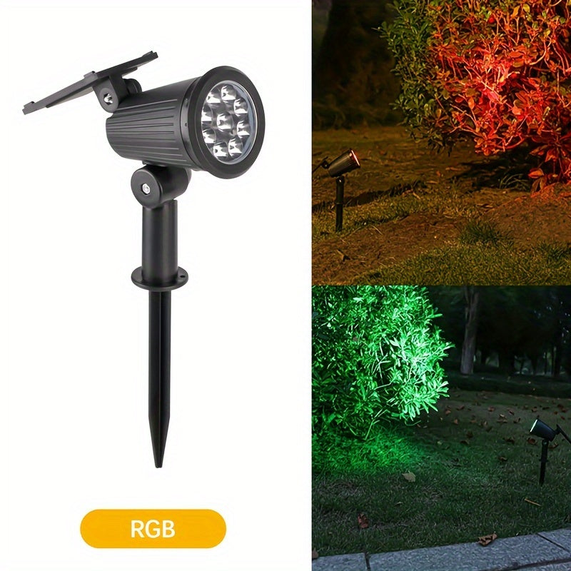 Solar Spot Lights Outdoor, Adjustable Auto On/Off Flag Pole Lights, Landscape LED Lighting Ground Light for Garden Pool Tree Pond and Yard
