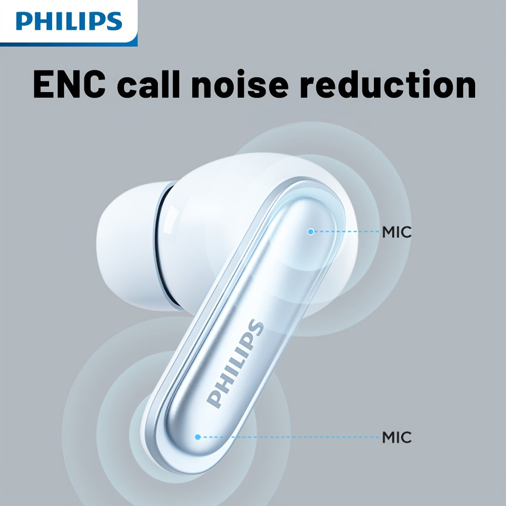For Philips Active Noise Cancelling (ANC) Wireless Earbuds | Touch Control | Dual Beamforming Mics for Clear Calls | 30H Battery Life | Secure Comfort Fit | Wireless 5.4 | for iPhone/Android | Perfect Gift for Men & Women! TA