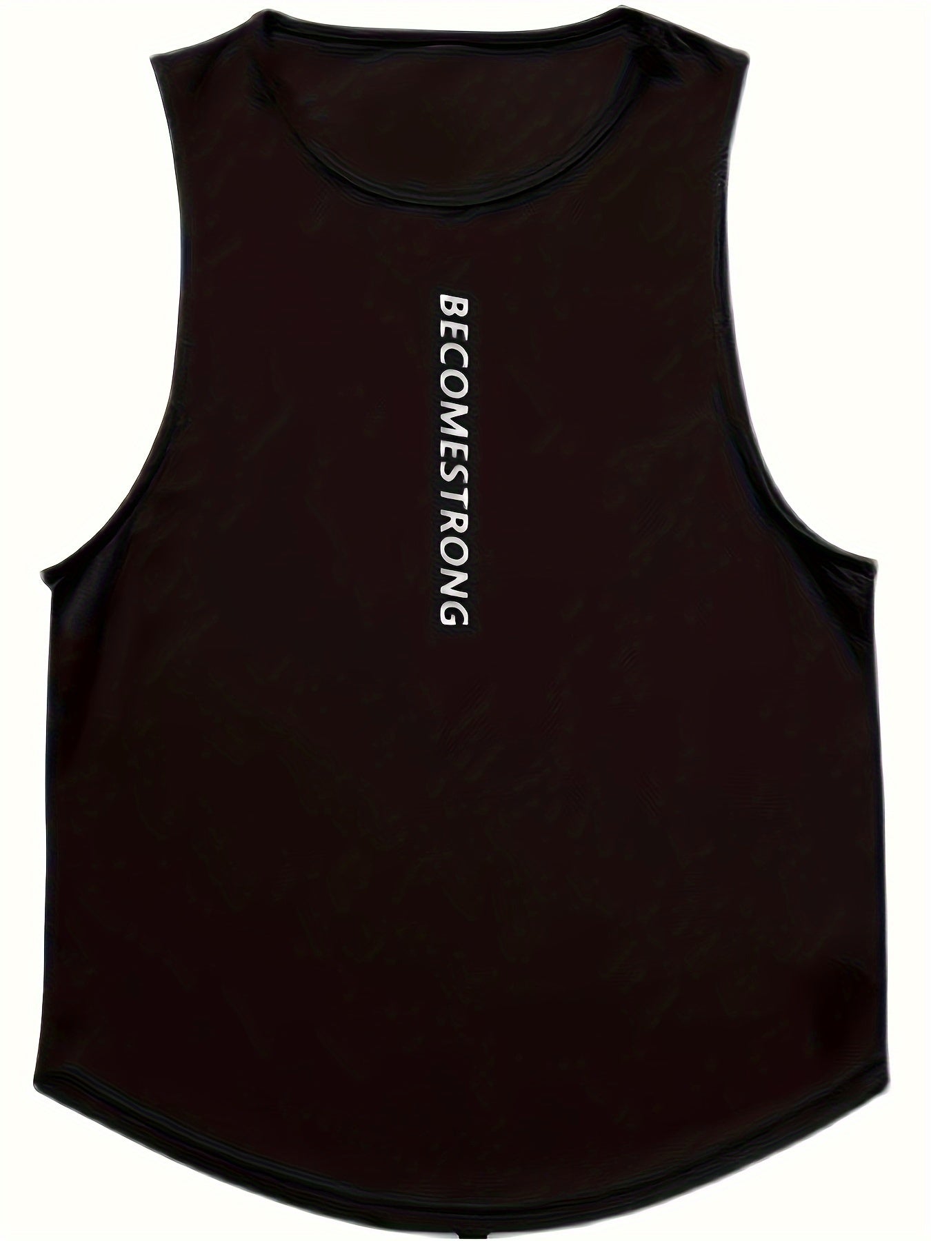 Letter Print Comfy Breathable Tank Top, Men's Casual Stretch Sleeveless T-shirt For Summer Gym Workout Training Basketball