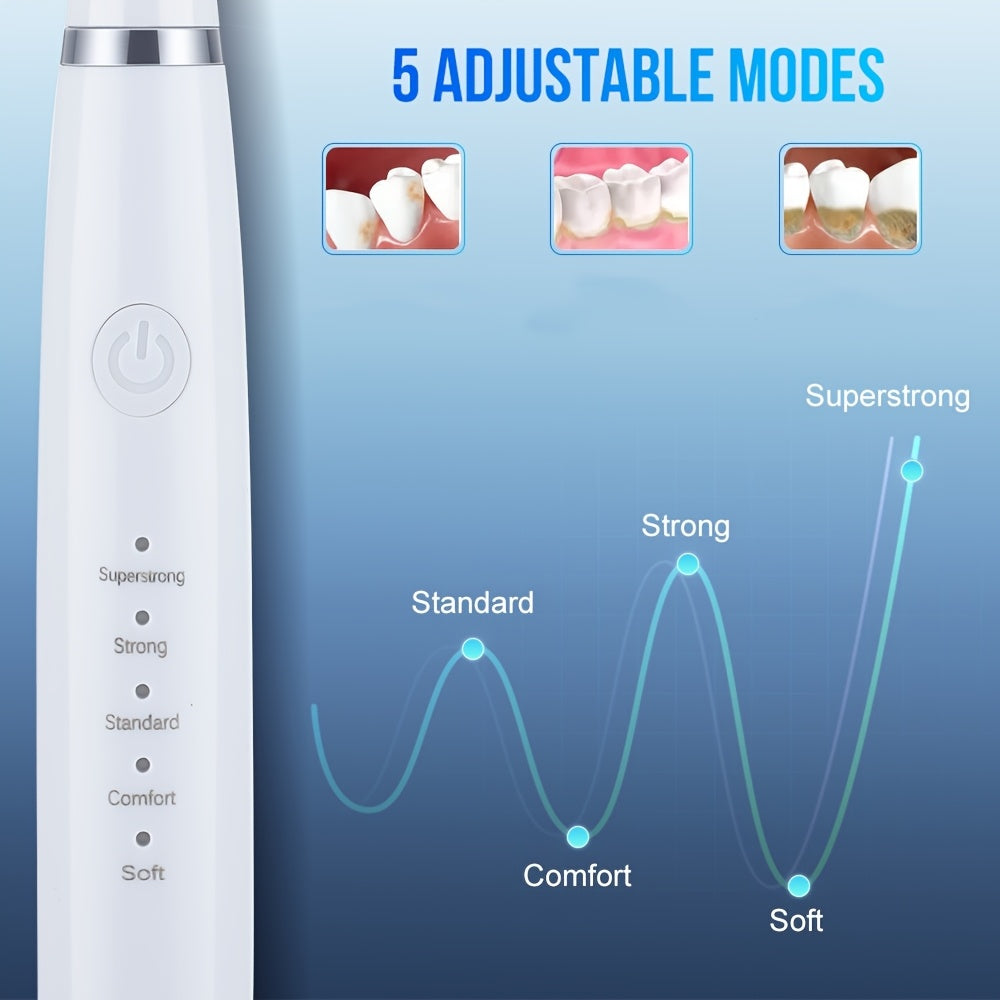 Six-In-One Electric Toothbrush Kit Designed for Portability, Featuring a Gentle Brush Head And a Teeth Scaling Beauty Tool. Effortless to Operate, It'S Tailored Just for You: Achieve Your Ideal Smile.