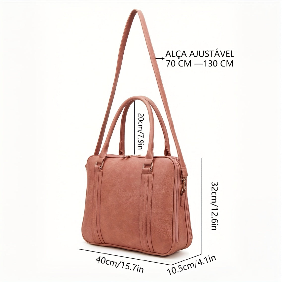 Vintage-Style Large Capacity Laptop Bag for Men & Women - Adjustable Crossbody Shoulder Bag with Detachable Strap, 3 Compartments, Tablet Pocket, Lightweight Durable Design for Office, Commuting & Travel, Laptop Carrying Case