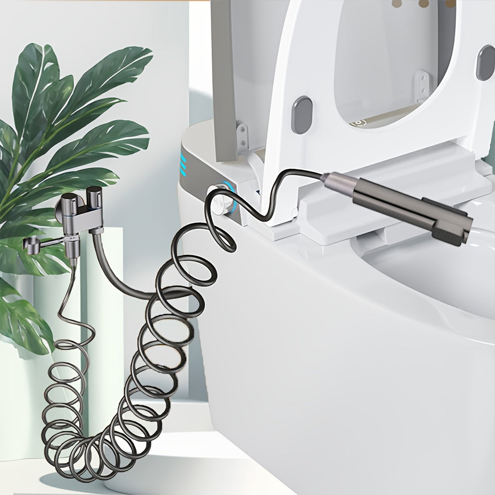 Square Dual-Mode Spray Gun with Mini Scratch-Resistant Stainless Steel Stand, Two Water Flow Options