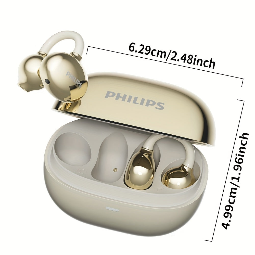 New Philips BT5.4 Earphones Wireless Sport Headphone Earbuds Touch Controlg Earclip Air Conduction Open Ear HiFi Sound 18 Hours Battery Life-TAT3469