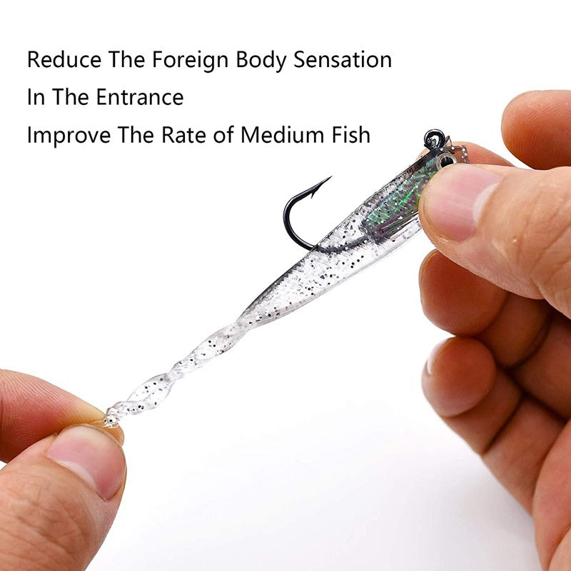 5pcs Premium Silicone Fishing Lures - Soft Artificial Bait with Sharp Hooks for Saltwater and Freshwater Fishing - Lifelike Design for Increased Catch Rates