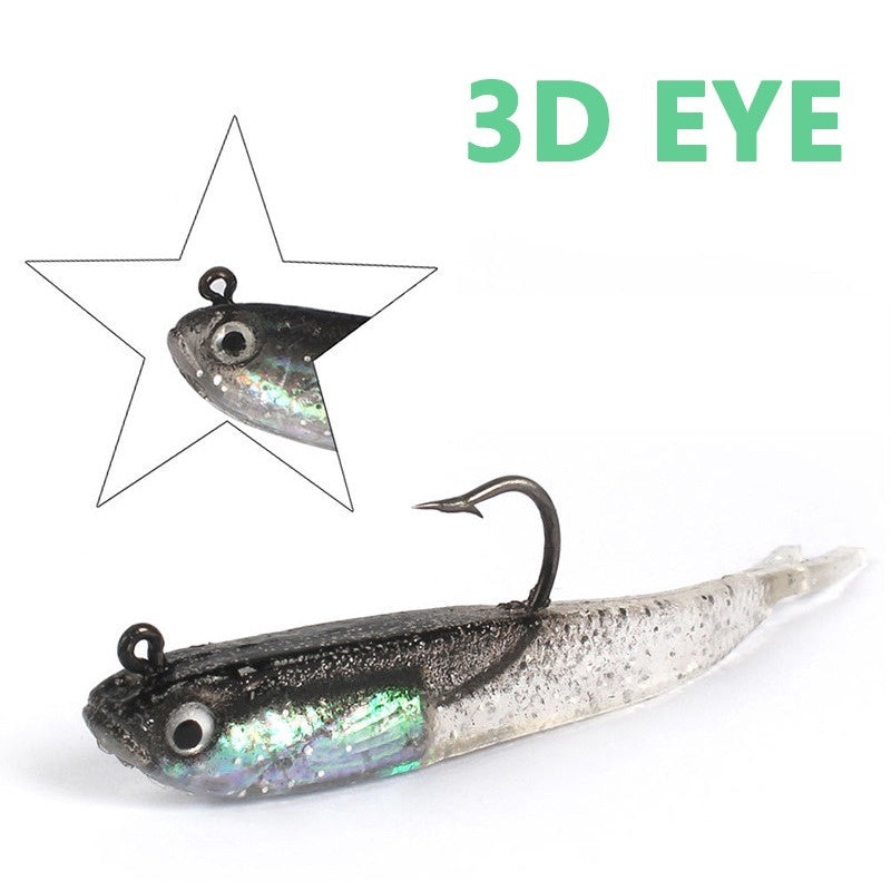 5pcs Premium Silicone Fishing Lures - Soft Artificial Bait with Sharp Hooks for Saltwater and Freshwater Fishing - Lifelike Design for Increased Catch Rates