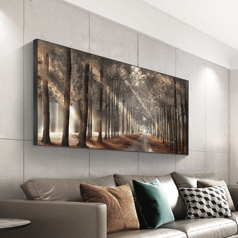 1pc Nature Sunshine Canvas Painting, Trees Poster, Landscape Forest Wall Art Pictures, Scandinavian Prints, For Home Decor, No Frame