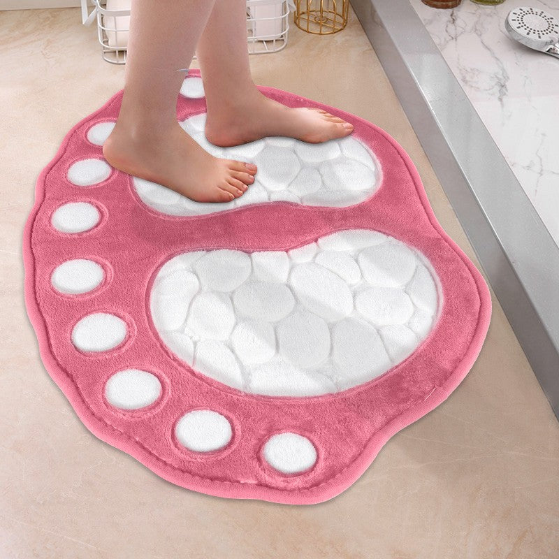 1pc Dog Footprint Bathmat, Memory Foam Soft Cozy Bathroom Floor Rug, Non Slip Washable Carpet, Durable Super Absorbent Doormat, Home Decor, Bathroom Decor