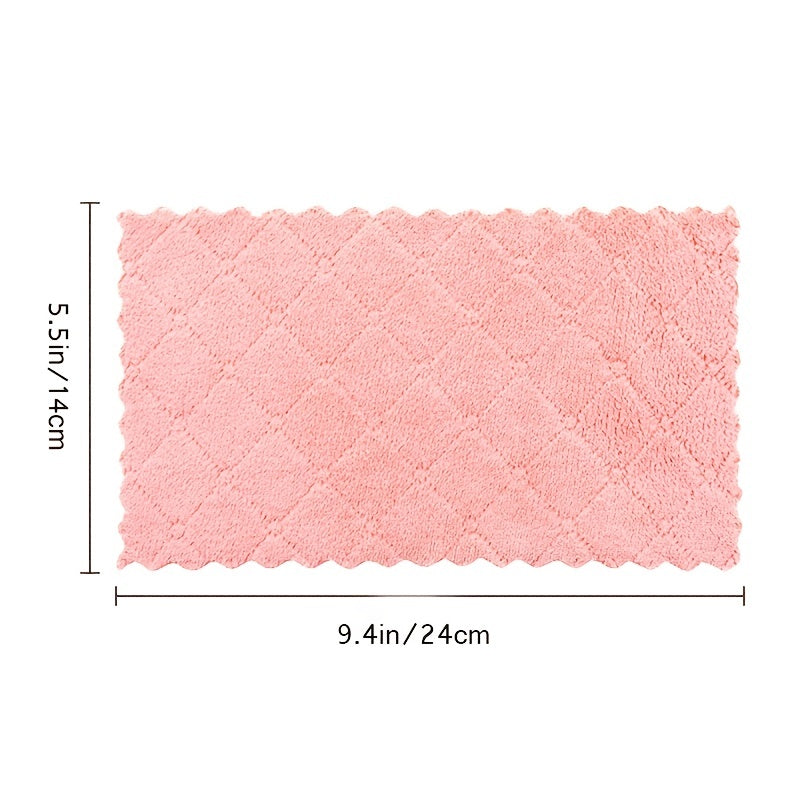 10pcs, Microfiber Towel, Absorbent Kitchen Cleaning Cloth, Non-stick Oil Dish Towel, Rags, Napkins, Tableware, Household Cleaning Towel