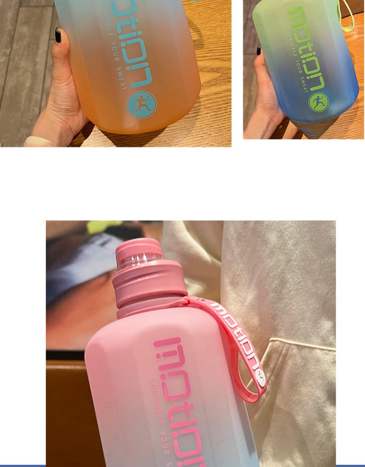 1pc, Water Bottle, Sports Water Bottle With Handle, Plastic Water Bottle, Gradient Color Large Capacity Water Bottle, Frosted Fashion Water Bottle, Outdoor Sports Bottles, 2200ml/77.93oz
