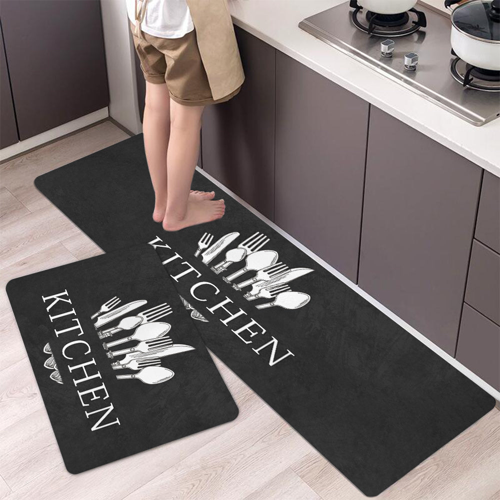 1pc, Soft Thickened Kitchen Mat, Non-slip Oil-proof Floor Mat, Waterproof Runner Rug, Dirt-resistant Floor Mat, Machine Washable, Entrance Doormat, Kitchen Living Room Laundry Bathroom Water-absorbing Floor Mat Set, Room Deco