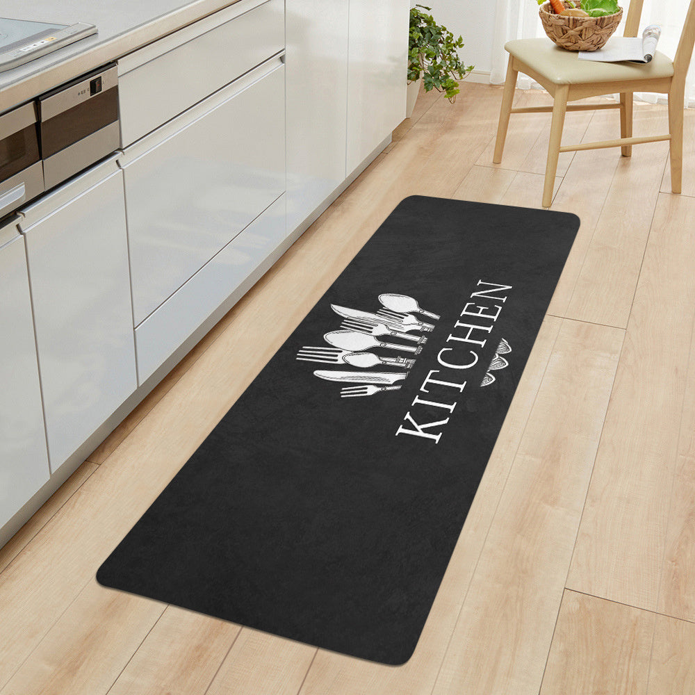1pc, Soft Thickened Kitchen Mat, Non-slip Oil-proof Floor Mat, Waterproof Runner Rug, Dirt-resistant Floor Mat, Machine Washable, Entrance Doormat, Kitchen Living Room Laundry Bathroom Water-absorbing Floor Mat Set, Room Deco