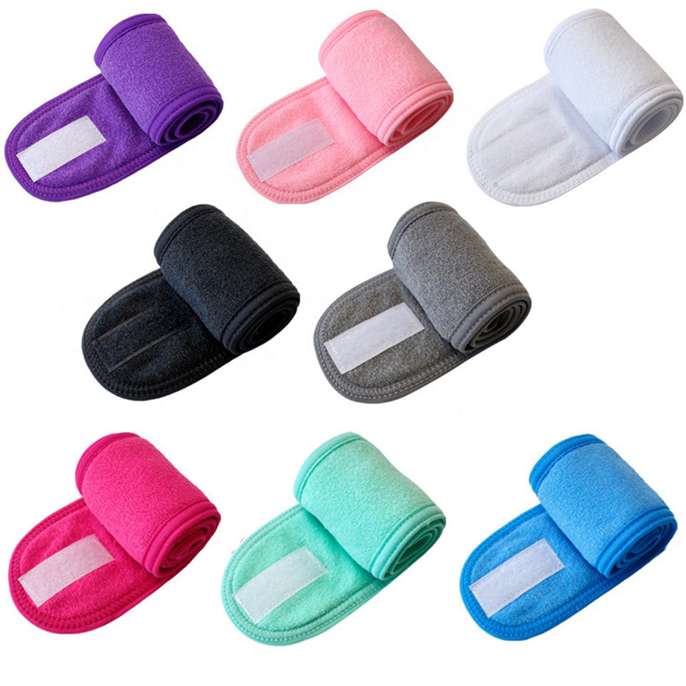 Solid Color Headband Adjustable Wide Hair Band Yoga Spa Bath Shower Makeup Wash Face Cosmetic Headband For Women Make Up Accessories
