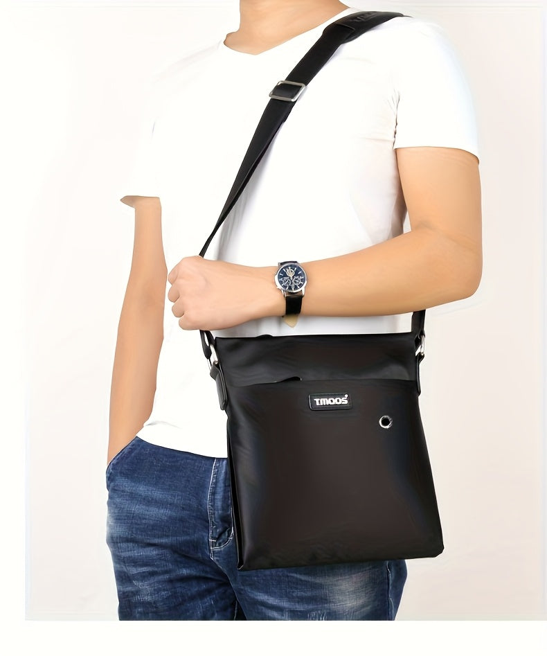 TMOOS Men'S Oxford Fabric Crossbody - Navy & Adjustable Strap, Golden-Tone Hardware, Zipper Closure, Lining, Casual Business Backpack for Everyday Use