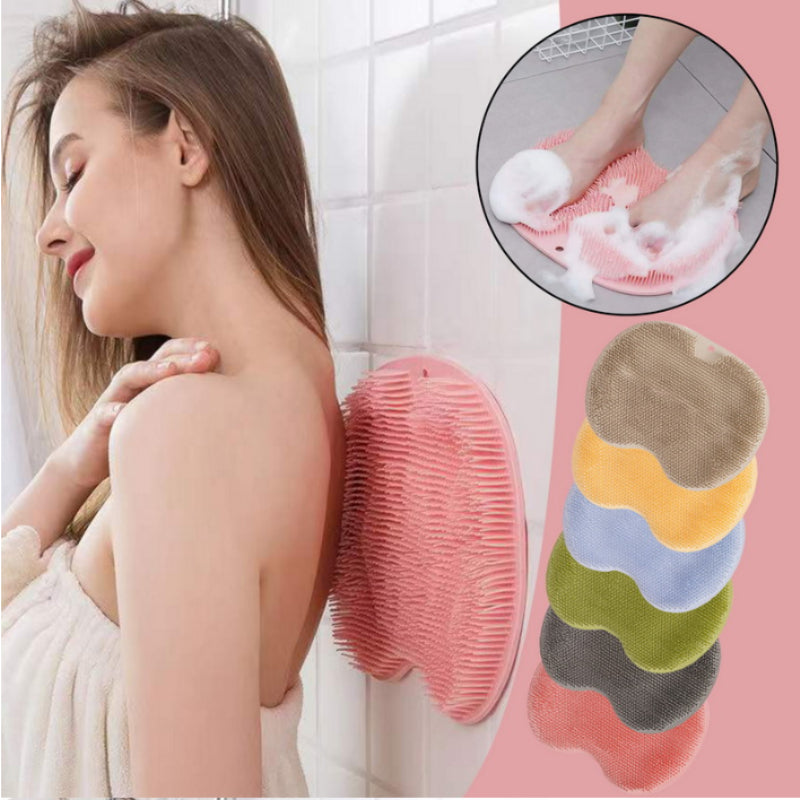 Back Wash Brush With Suckers Bathroom Body Massage Pad Back Massage Mat Scrubber Back Bath Brush Anti-Slip Clean Dead Skin