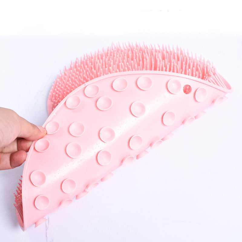 Back Wash Brush With Suckers Bathroom Body Massage Pad Back Massage Mat Scrubber Back Bath Brush Anti-Slip Clean Dead Skin