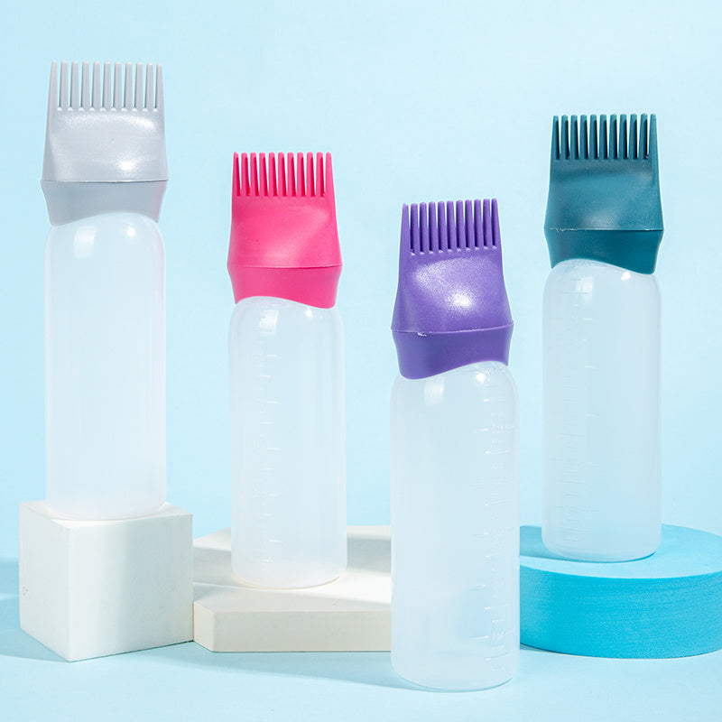 120ml Squeeze Applicator Bottle For Hair Oil, Plastic Hair Dye Bottle, Root Comb Bottle Hair Coloring Dyeing Bottle Hairdressing Styling Tool