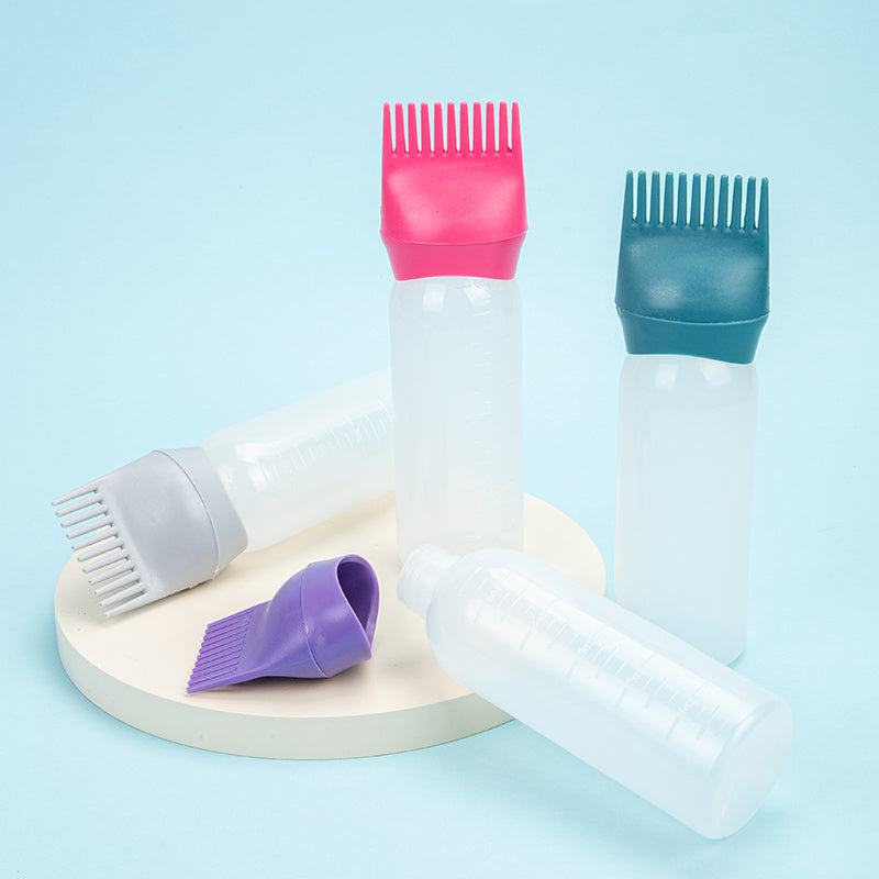 120ml Squeeze Applicator Bottle For Hair Oil, Plastic Hair Dye Bottle, Root Comb Bottle Hair Coloring Dyeing Bottle Hairdressing Styling Tool
