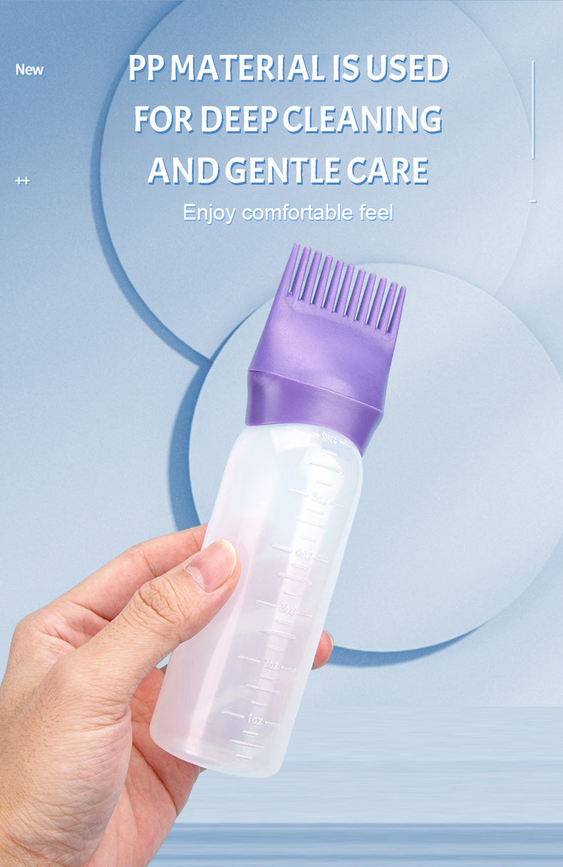 120ml Squeeze Applicator Bottle For Hair Oil, Plastic Hair Dye Bottle, Root Comb Bottle Hair Coloring Dyeing Bottle Hairdressing Styling Tool