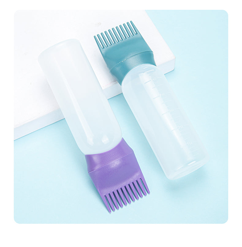 120ml Squeeze Applicator Bottle For Hair Oil, Plastic Hair Dye Bottle, Root Comb Bottle Hair Coloring Dyeing Bottle Hairdressing Styling Tool