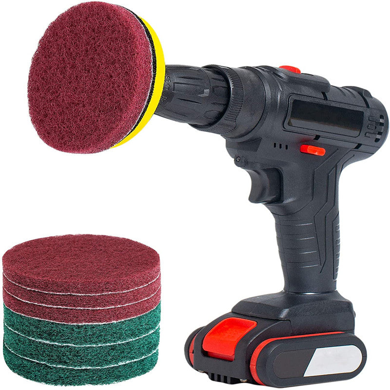 8pcs, Powerful Tile Scrubber Brush for Bathroom, Floor, and Tub Cleaning - Includes Scouring Pads and Cleaning Kit - Essential Apartment and College Dorm Supplies