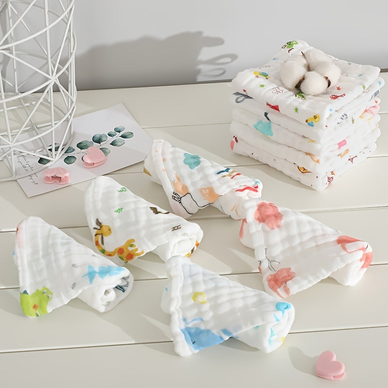 5pcs Baby Muslin Washcloths Soft Face Cloth For Newborn Absorbent Bath Face Towels Natural Purified Baby Wipes Burp Cloths Or Face Towel 11.8x11.8 Inches (30x30cm), Halloween, Thanksgiving, Christmas Gift