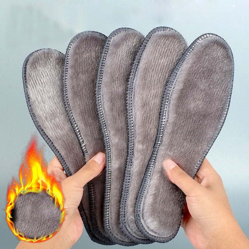 1 Pair of Plush Thermal Felt Insoles for Men & Women - Ultra-Warm, Breathable Winter Shoe Inserts with Faux Rabbit Fur, Sizes 35-45/3.5-9.5, Perfect for Snow Boots, Winter Boots