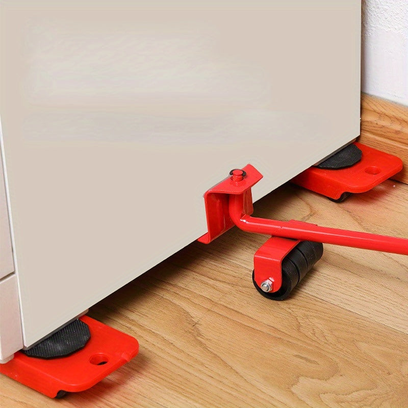 Set Of 5, Furniture Lifter, 9.91cm X 7.8cm Furniture Slides Kit, Furniture Move Roller Tools, 360 Degree Rotatable Pads, Easily Redesign And Rearrange Living Space Sofa Easy, Plastic And Carbon Steel