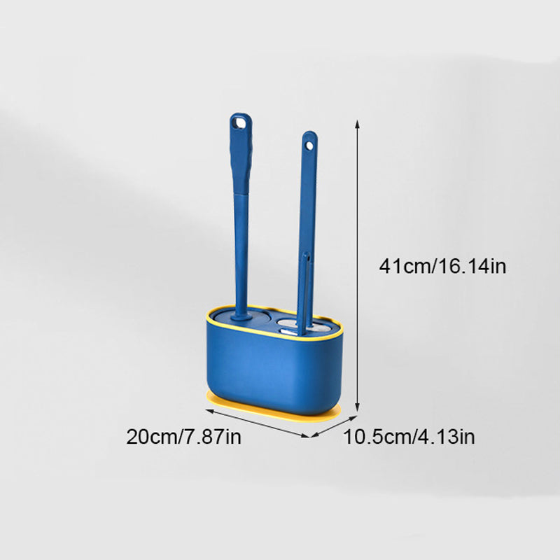 360° Silicone TPR Toilet Brush And Holder Set, Bathroom Cleaning Brush Kit with Wall Mount And Floor Standing Options, Interior Decoration-Compatible, Universal Brush Head Design RV Toilet Spare Parts